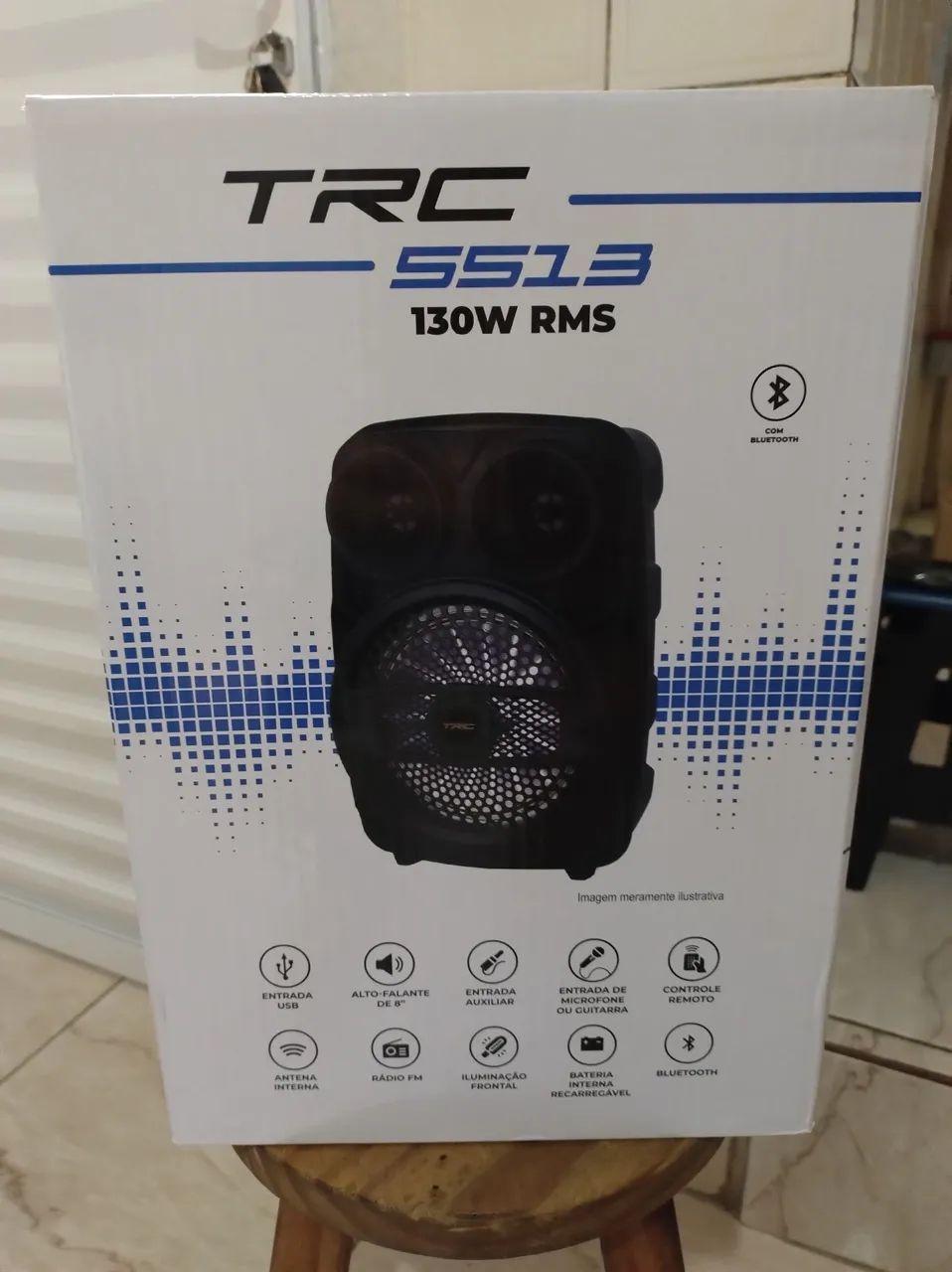 Caixa de som 130 watts rms com Bluetooth e pen drive rádio - Foto 5