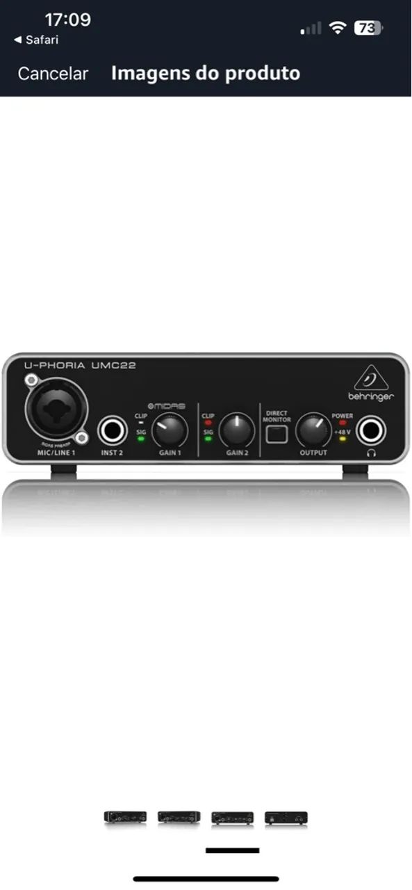 Interface de Áudio Behringer UMC22 USB 2.0  - Foto 3