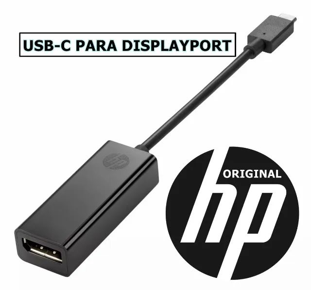 USB-C para DisplayPort  - Original HP - 4K 30Hz e 1080p 120Hz - Vídeo e Áudio  / R$: 85,00