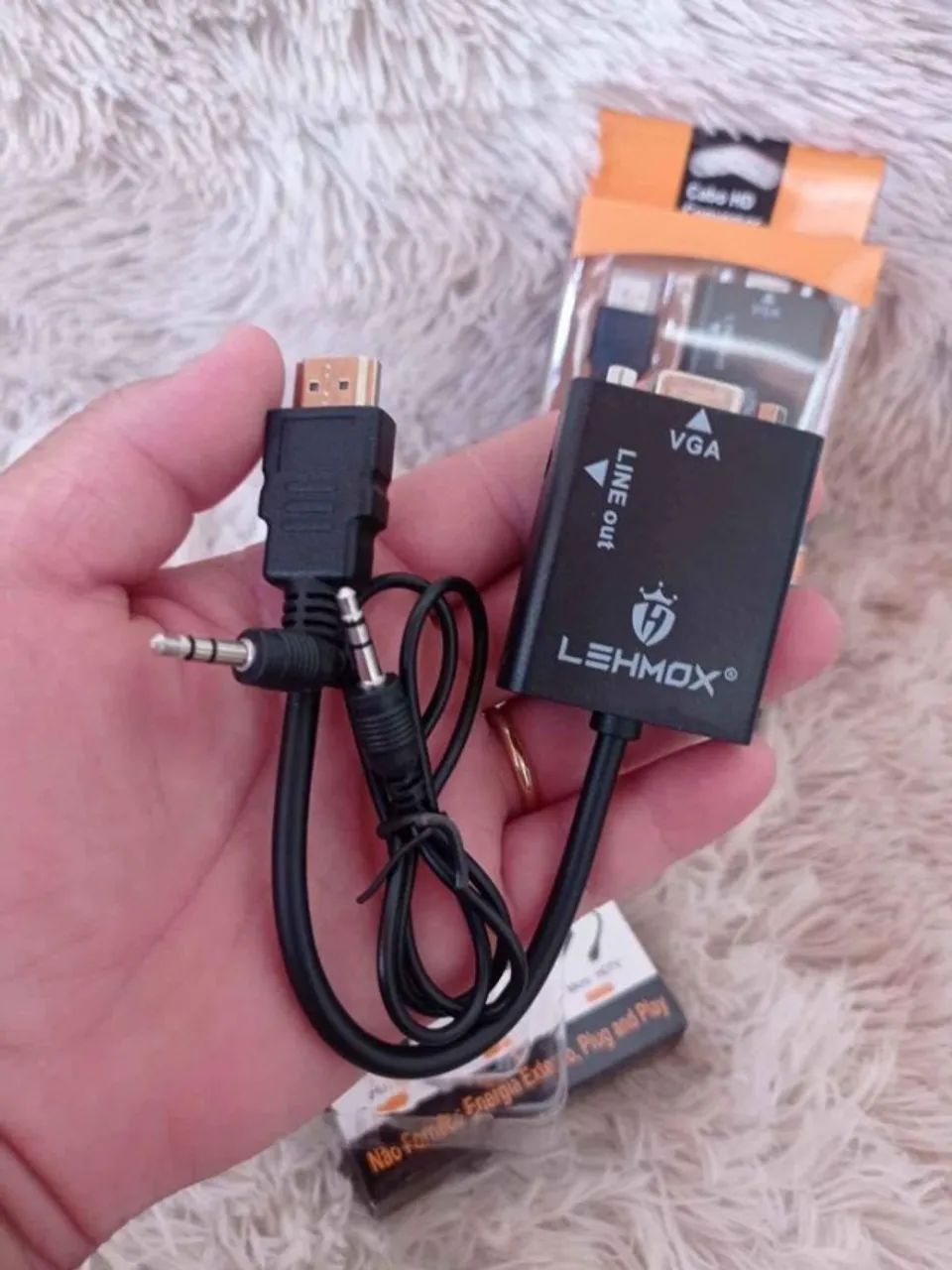 Cabo Adaptador Conversor Hdmi Para Vga Com Saída P2 De Áudio