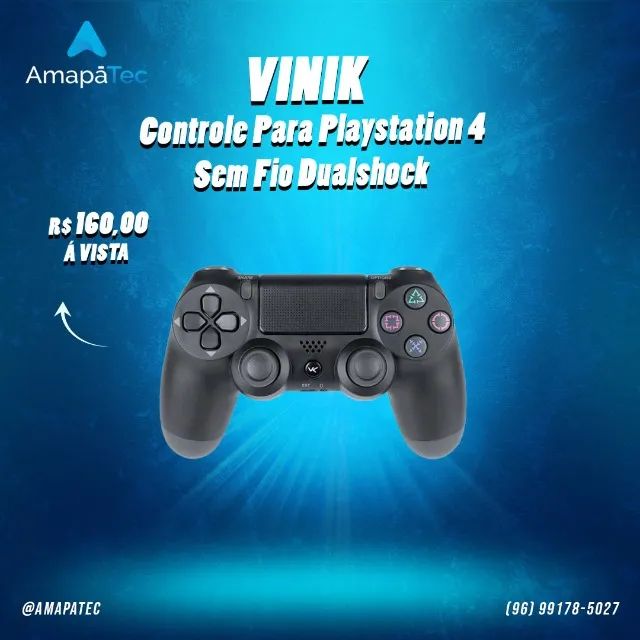 Controle Compatível Com Ps4  Sem Fio - VINIK