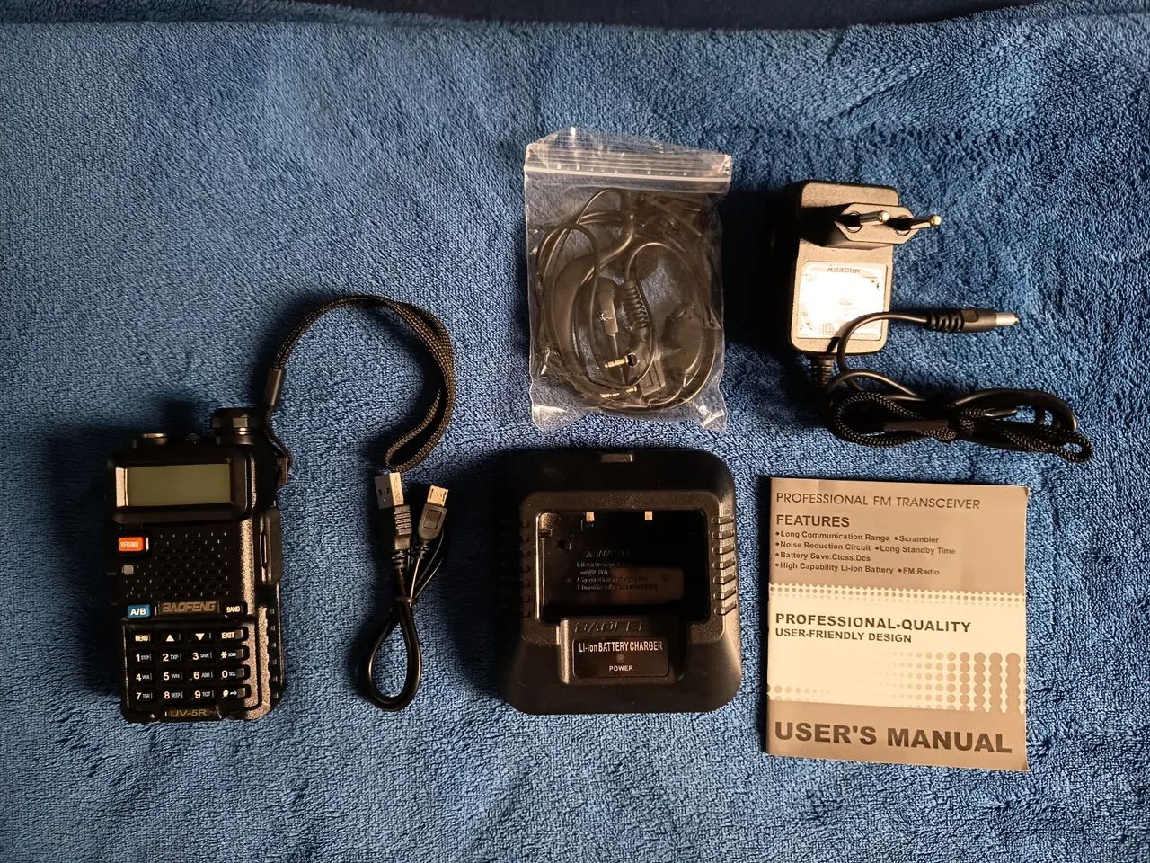 Rádio HT BAOFENG UV-5R + acessórios 