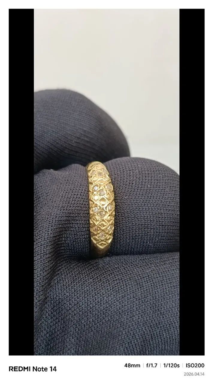 Meia Aliança, Anel Aparador Ouro 18k