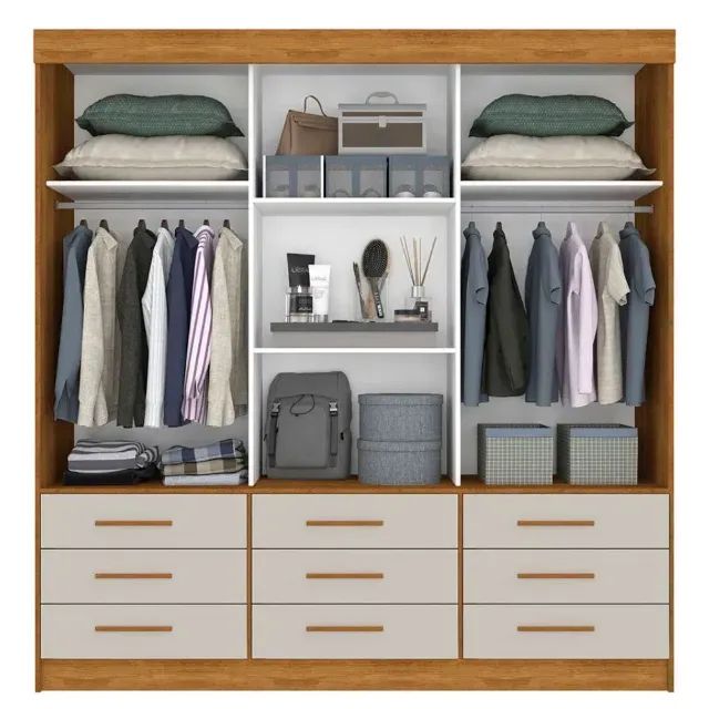 Guarda roupa com 3 portas de correr e 9 gavetas - Foto 4
