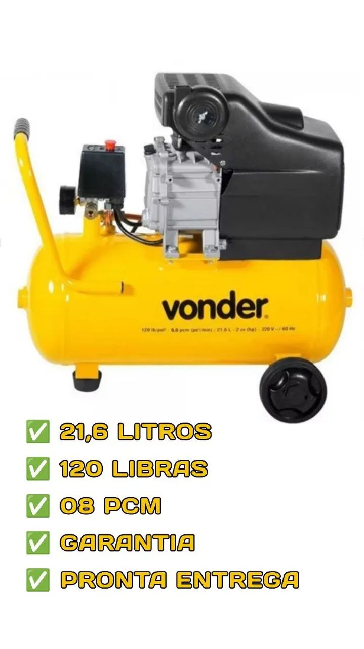 COMPRESSOR DE AR 21,6 LITROS - VONDER  - Foto 2