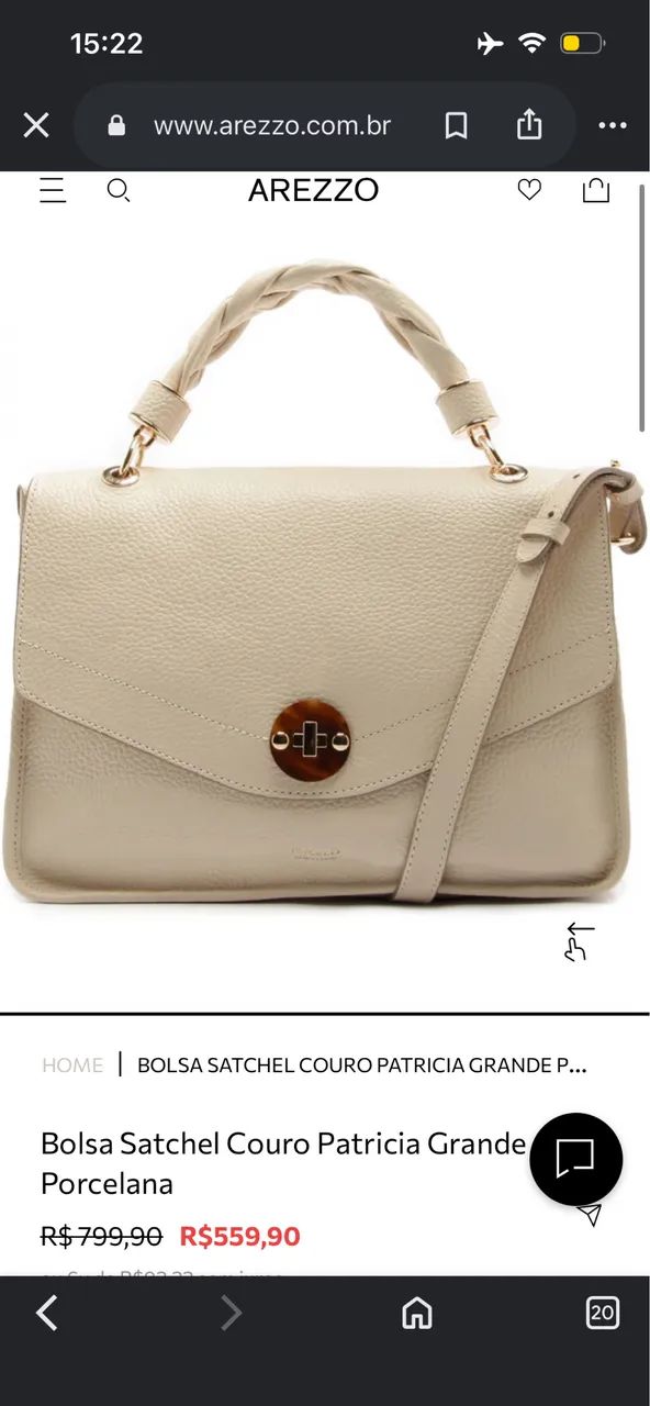 Bolsa couro legítimo Arezzo