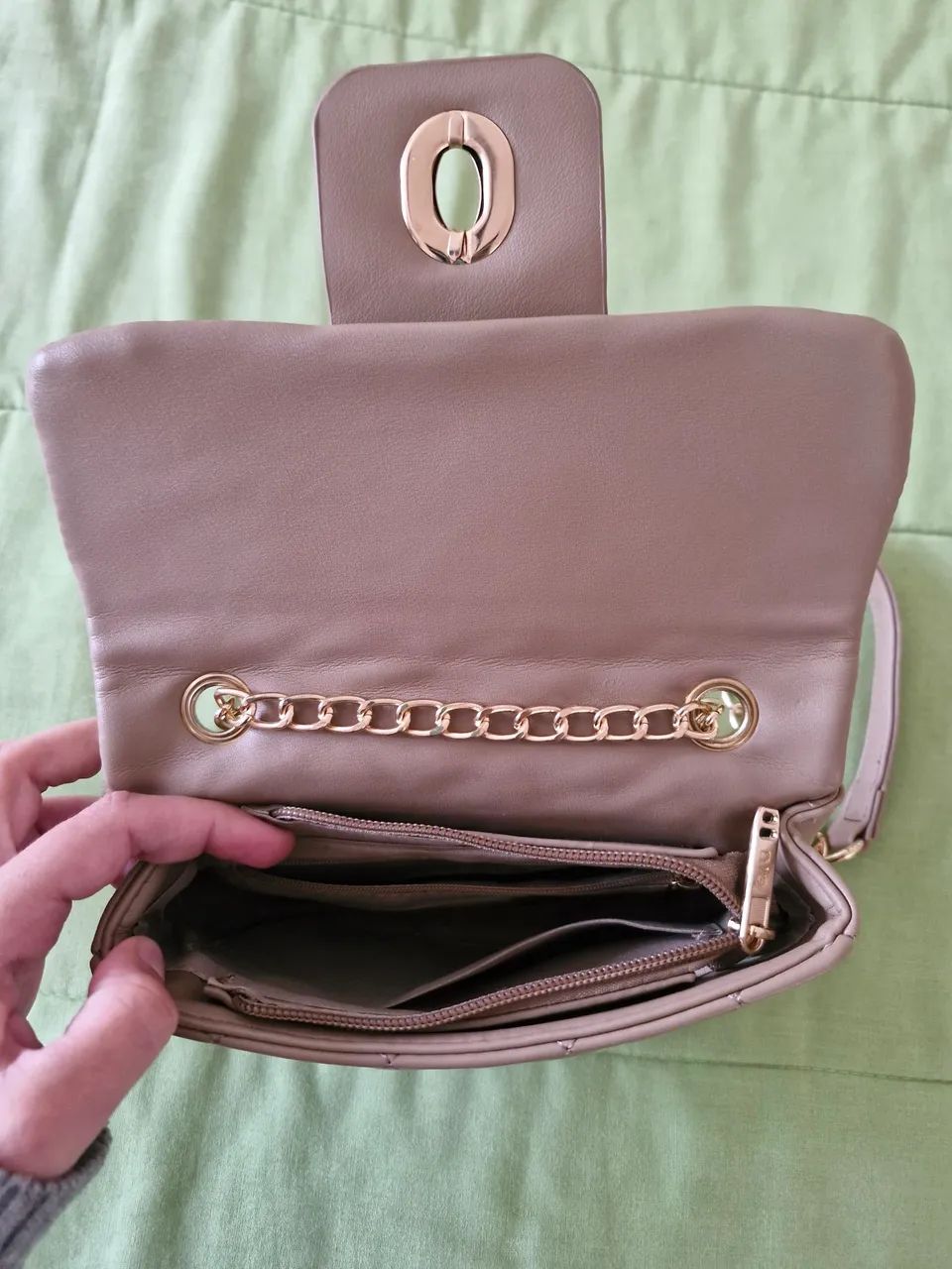 Bolsa bege pequena - Foto 3