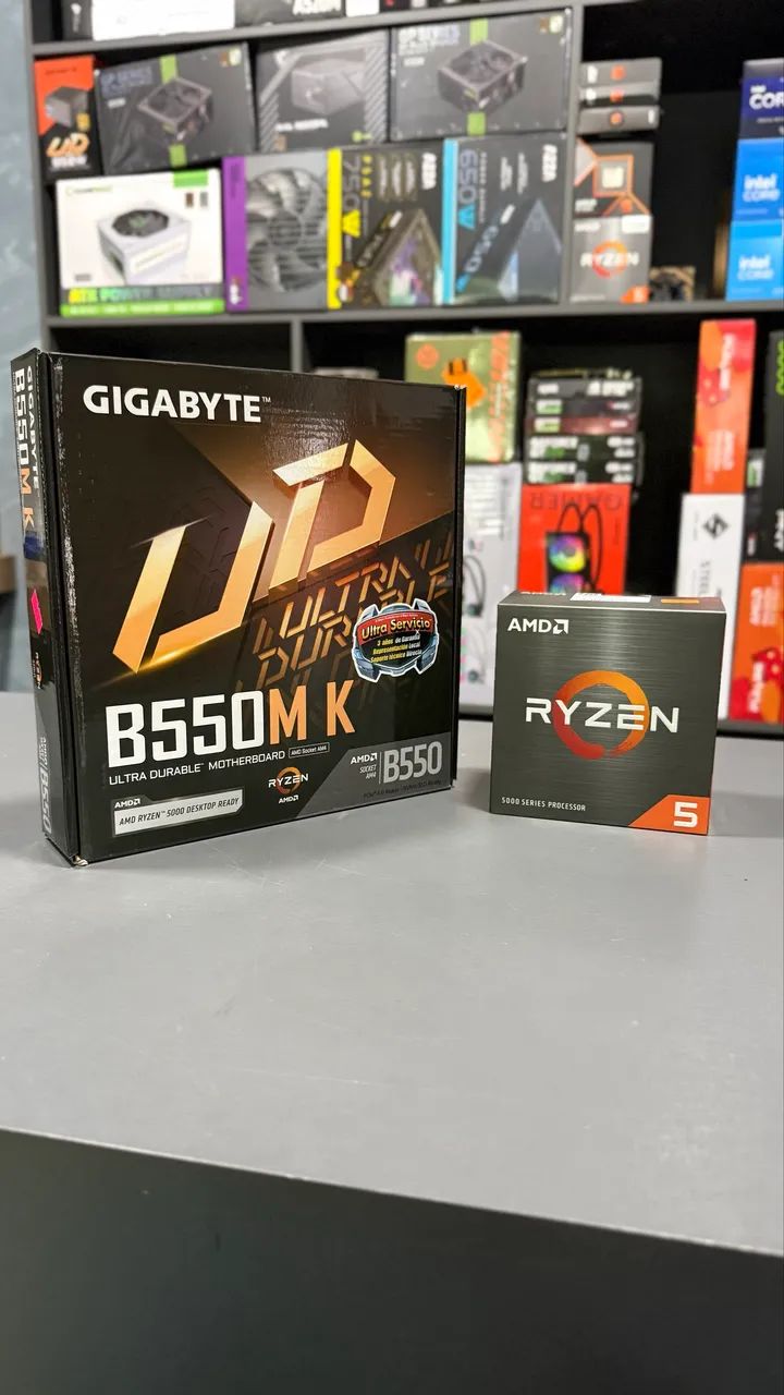 Kit Ryzen 5 5600XT + B550 Gigabyte (Novo Lacrado) - Peças de
