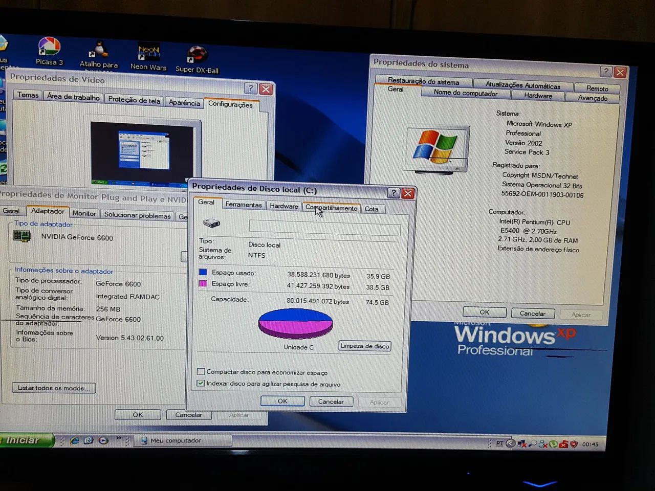 Computador antigo windows xp + peças de brinde 403064566548408323