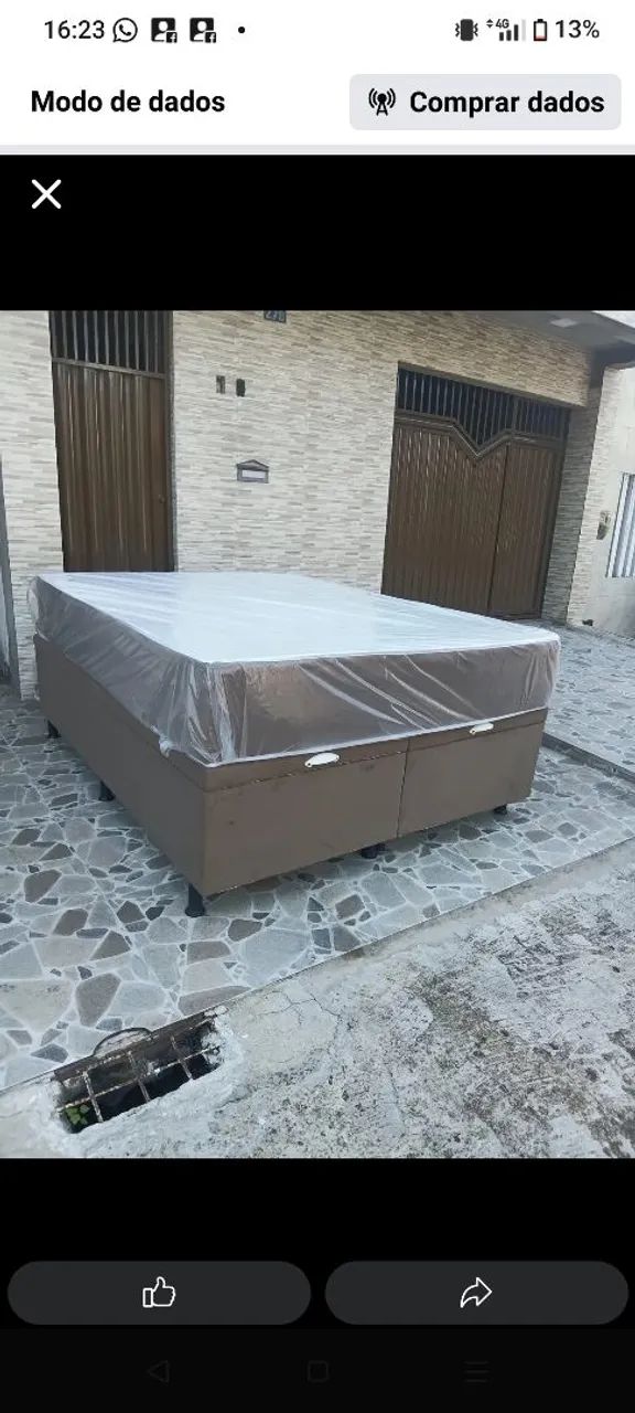 Cama baú queen completa 