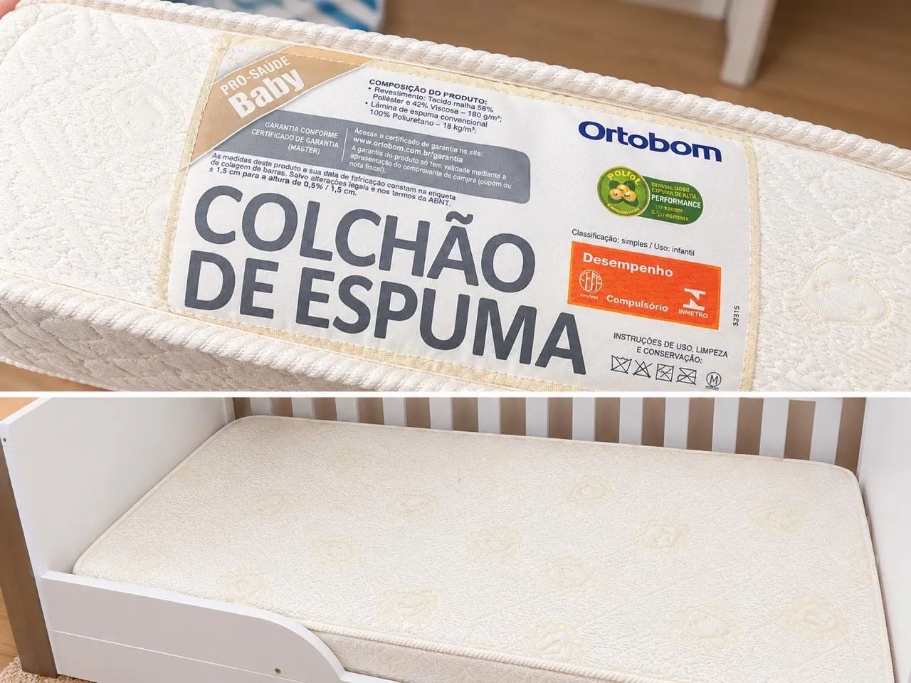 Berço que vira cama de 3 níveis, com colchão ortobom e capa impermeável  - Foto 2