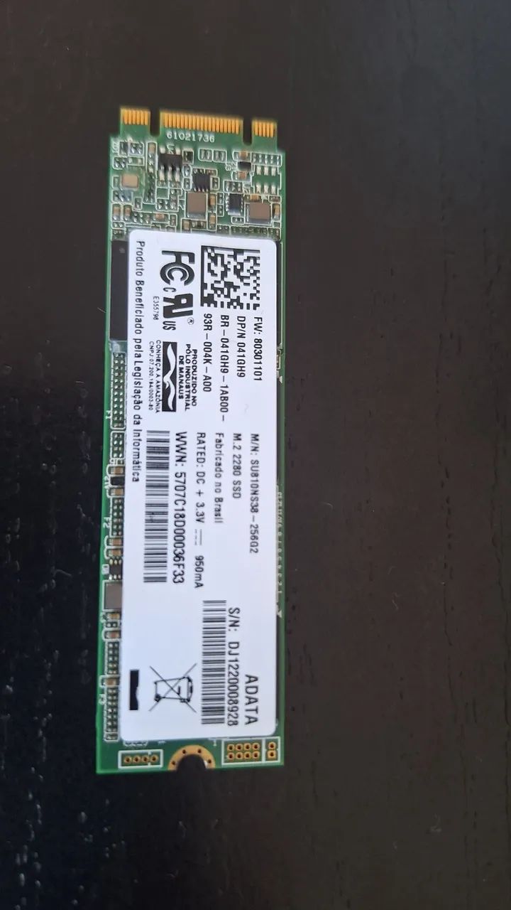 SSD nvme M.2 ADATA-  2280 / windows 11 Instalado