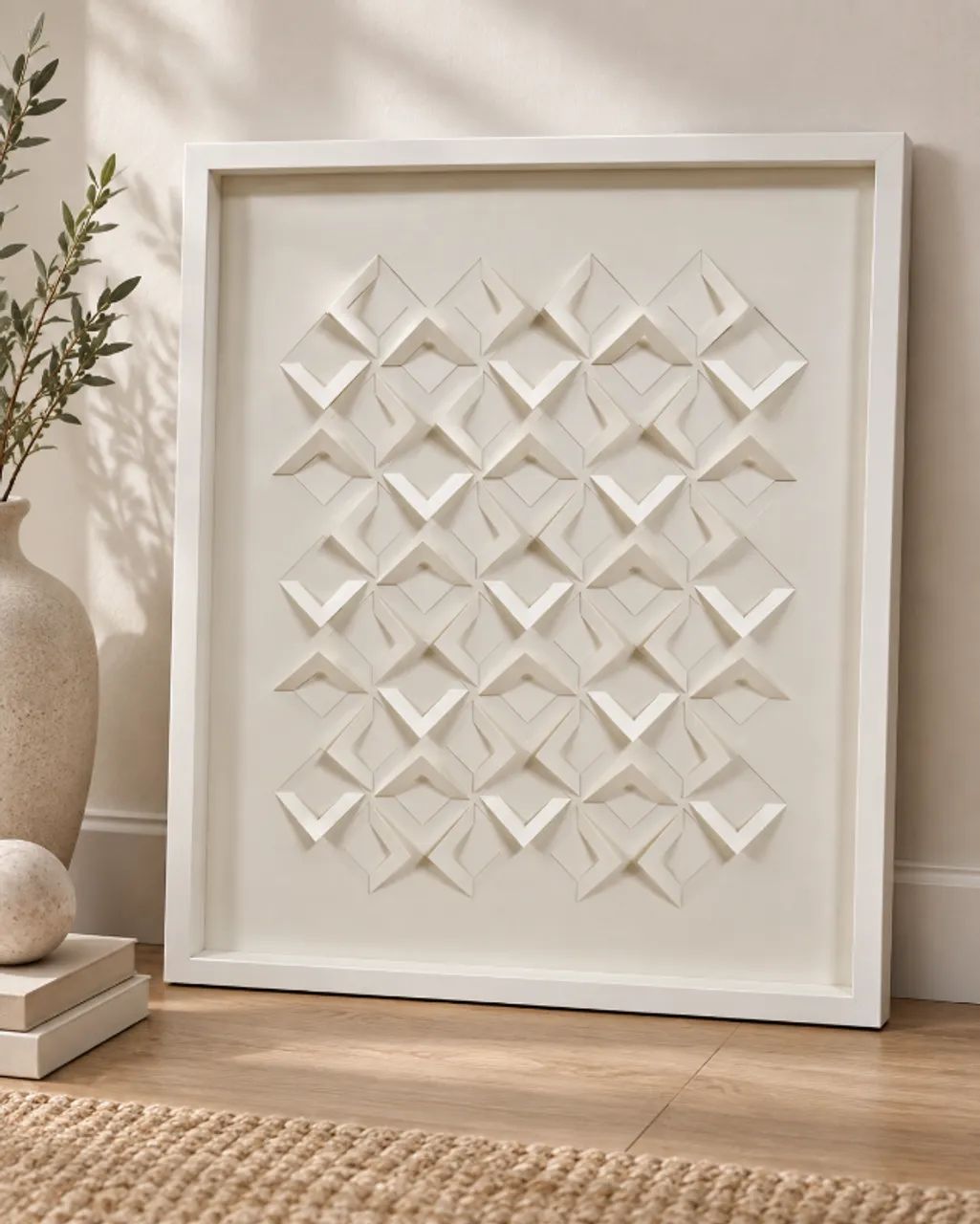 Quadro Caixa Relevo Branco - Foto 5