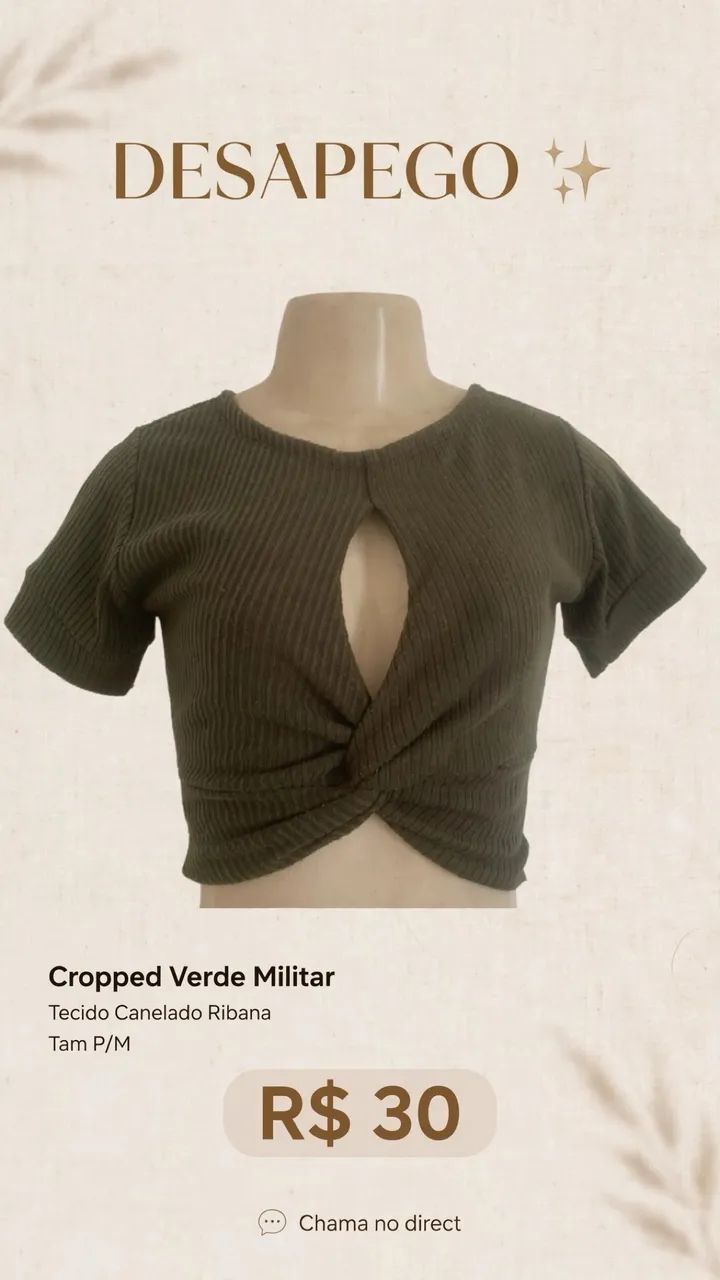 CROPPED VERDE MILITAR COM NOZINHO