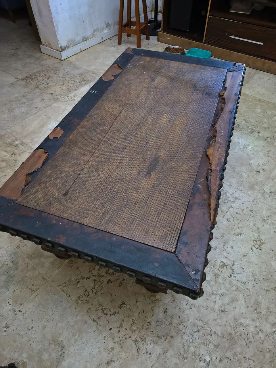 Mesa de centro antiga de madeira (Reforma)