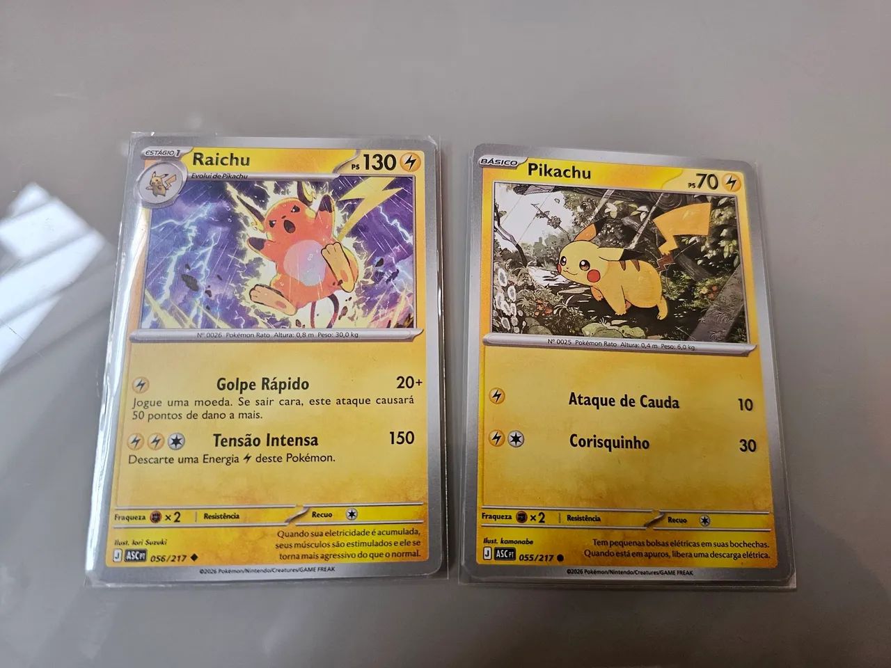 Pikachu + raichu cartas pokemon 