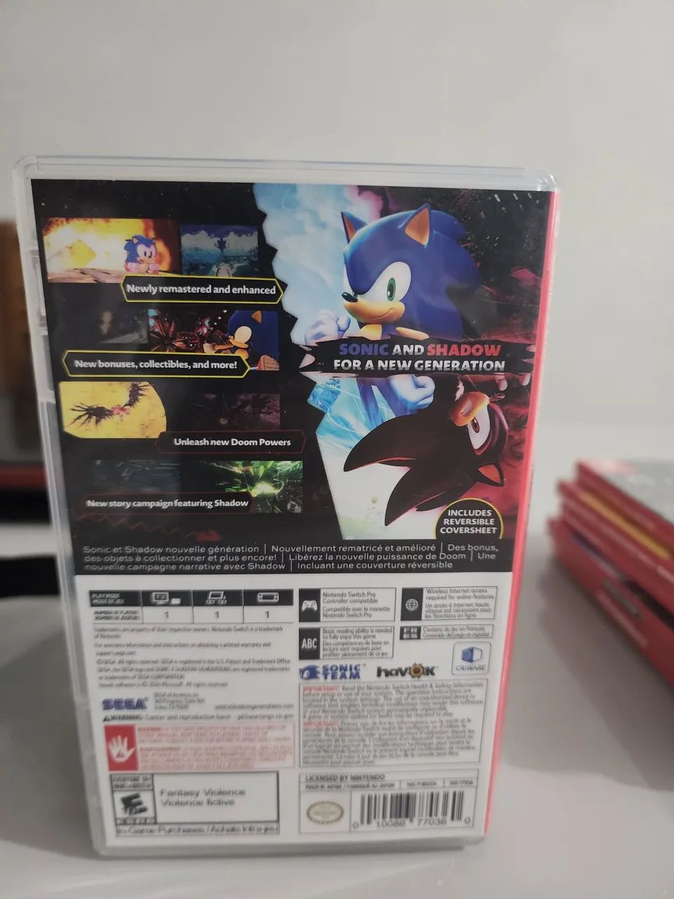Jogo para Nintendo Switch usado mídia física Sonic X Shadow