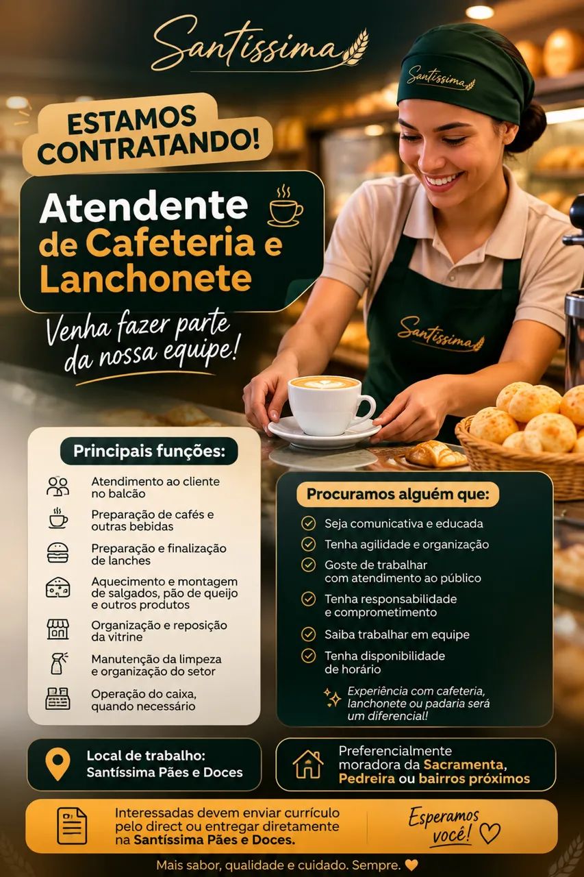 Atendente Padaria e Lanchonete 