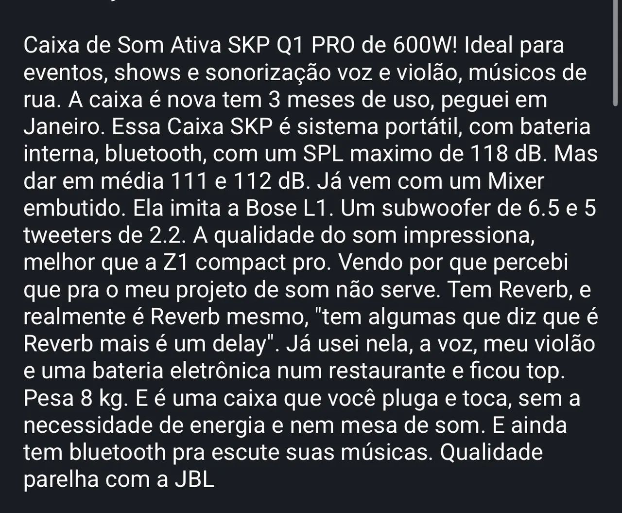 Caixa ativa com bateria q1 pro - Foto 2