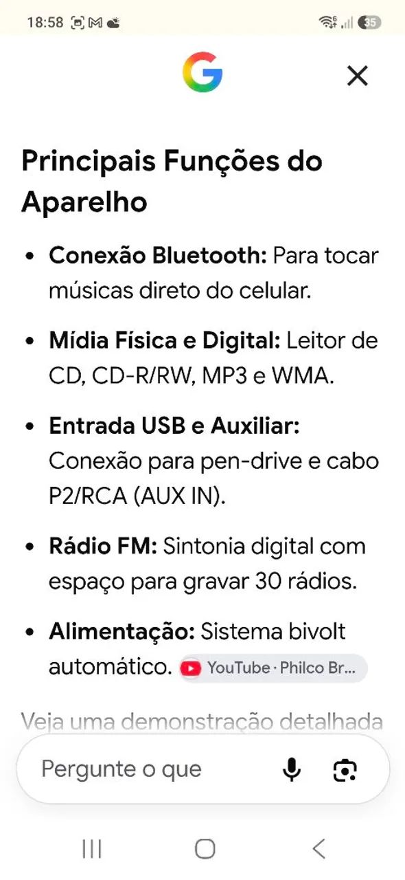Mini system Philco 1500w bivolt com Bluetooth, CD e rádio  - Foto 5