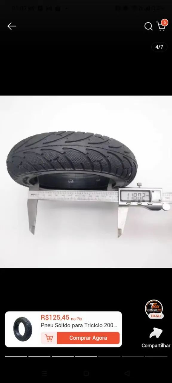 Pneu Maciço 200x50 Drift 8 Polegadas. - Foto 5