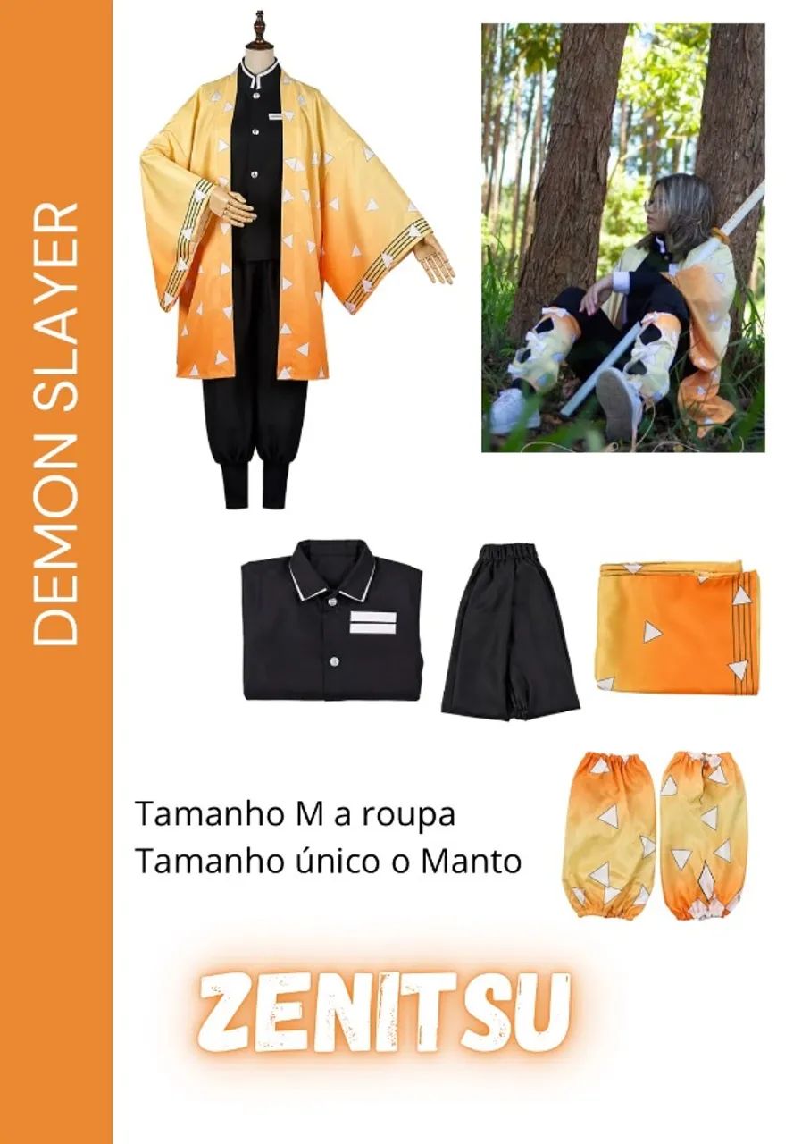 Roupa e Manto Zenitsu de Demon Slayer