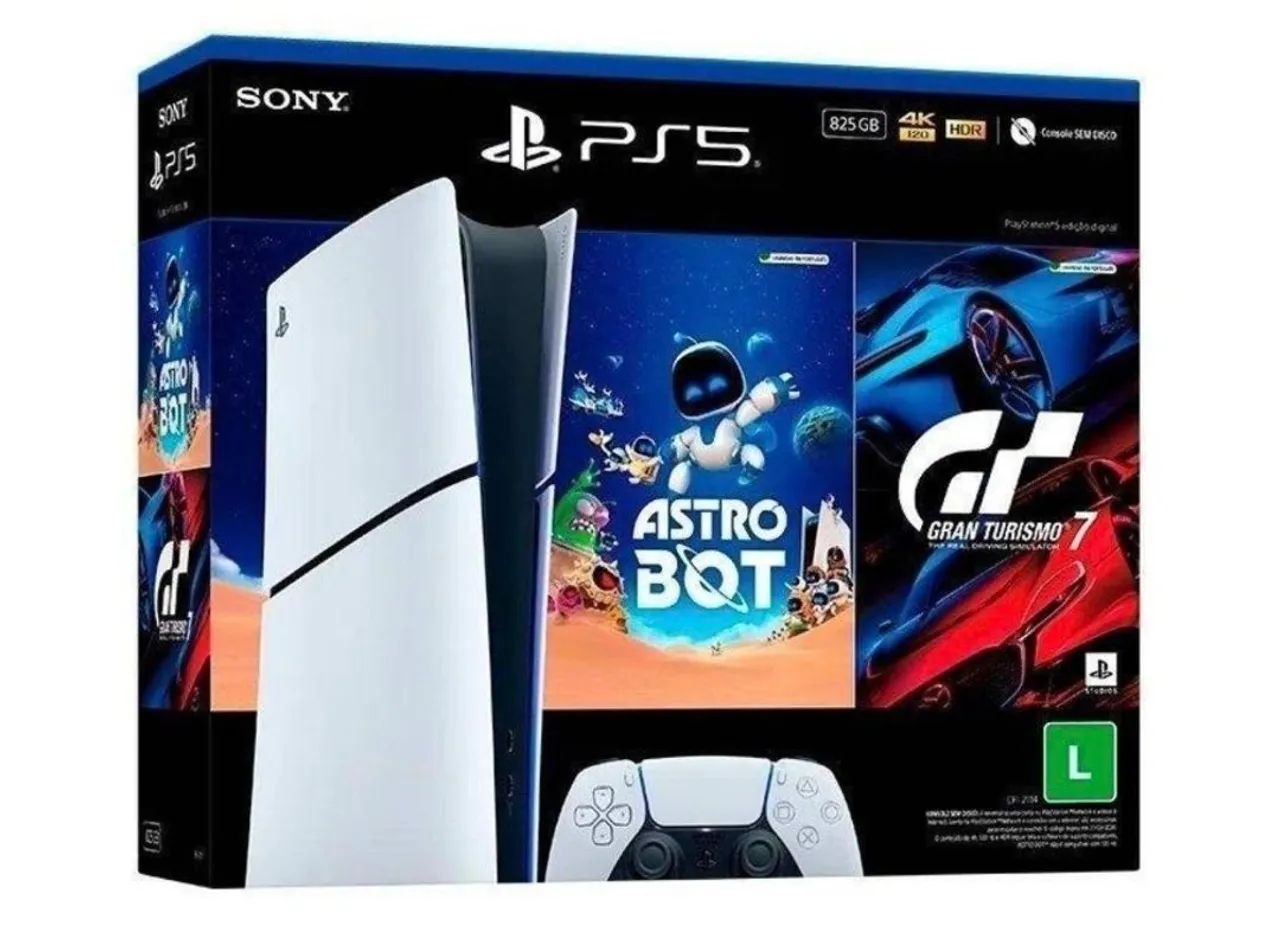 Playstation 5 slim - versão digital com garantia - 2 jogos