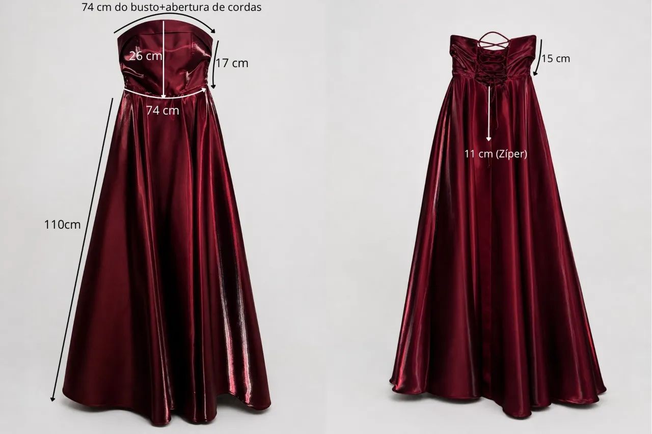 Vestido de Festa Longo Vinho - Foto 3