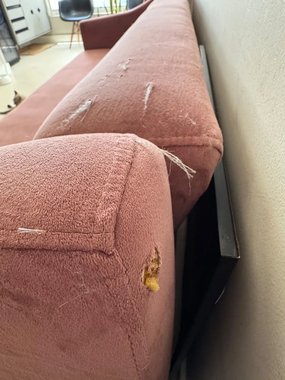 Sofá cama 3 lugares (veludo rosé) - Foto 5