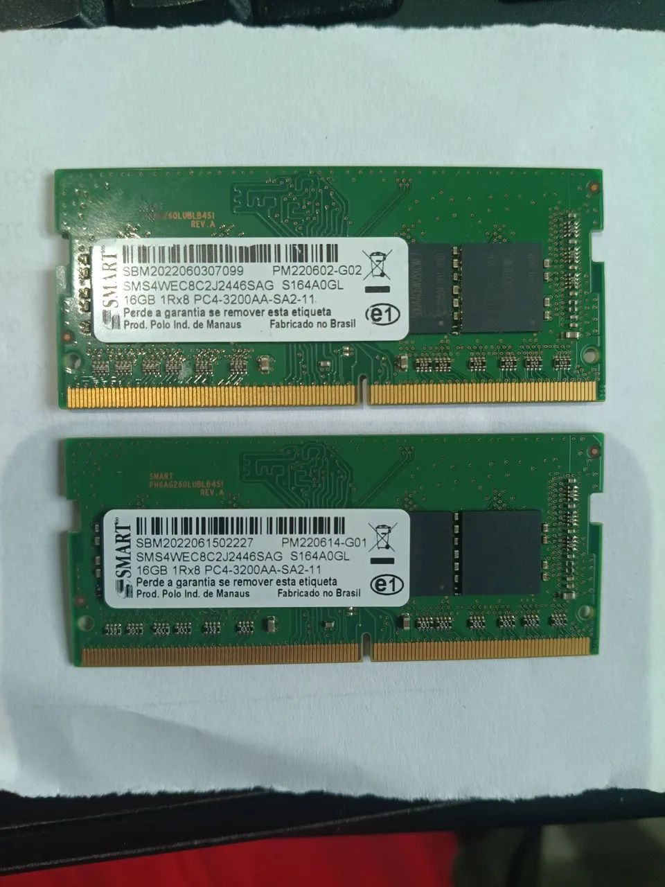 Vendo memórias DDR4 32GB (2x16) Smart frequência 3200AA - Memória