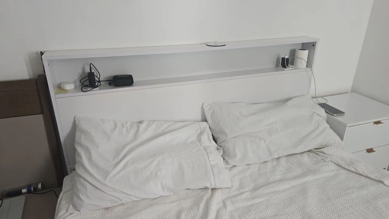 Cabeceira de cama de casal com 2 tomadas - Foto 2