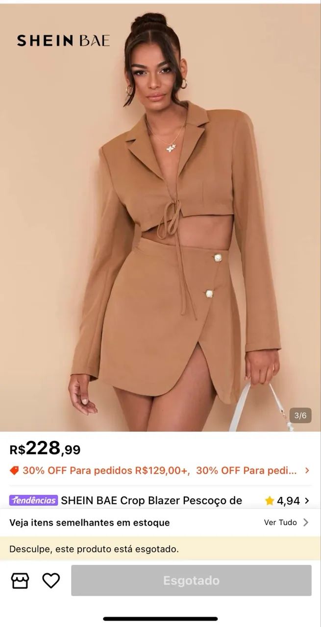 Conjunto saia e blazer shein P - Foto 2