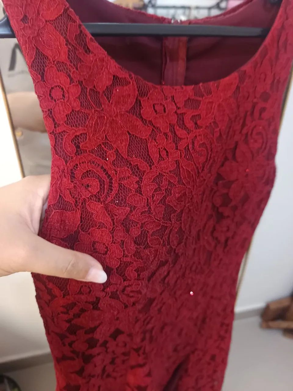 Vestido vermelho com renda  - Foto 4