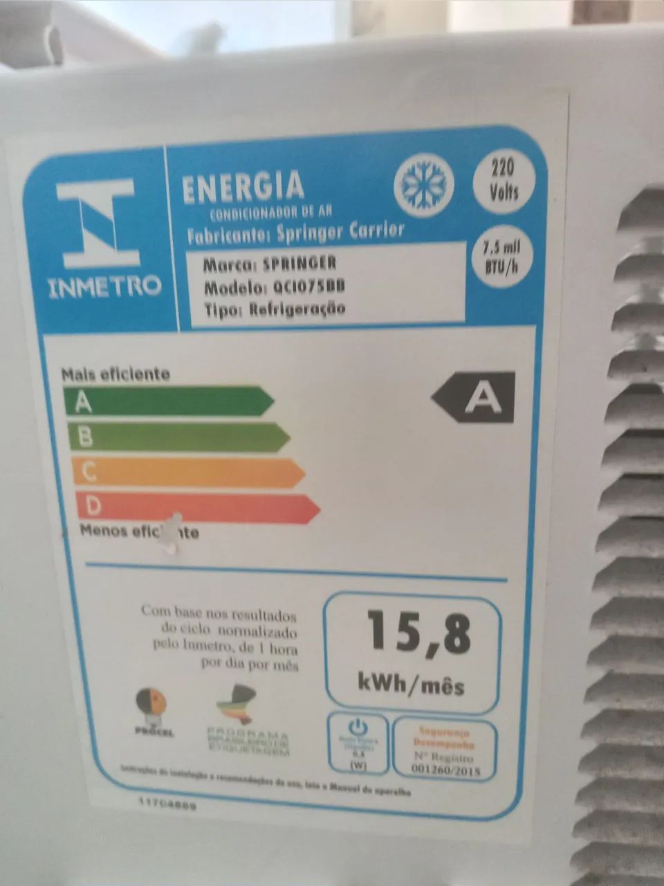 Ar condicionado 7500 btus - Foto 4