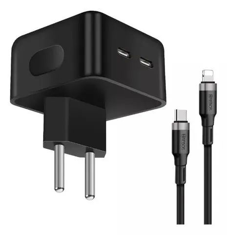  Kit Carregador Hrebos Dual USB-C 20W + Cabo Lightning (Turbo) - Foto 4