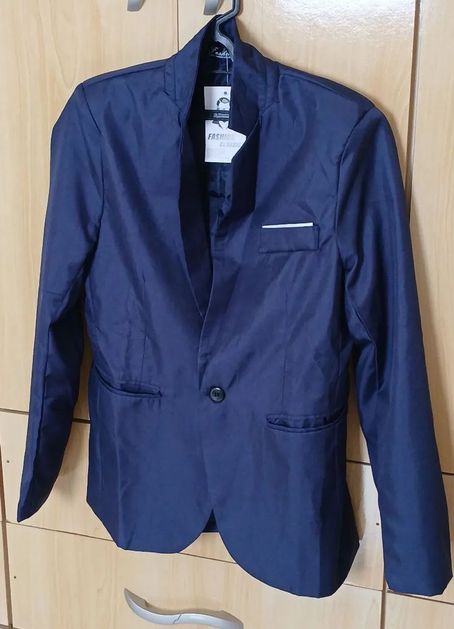 Blazer paletó masculino infantil ,  peça nova sem uso , azul marinho  - Foto 2