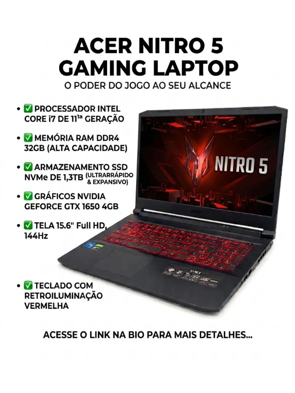 Notebook gamer Acer Nitro 5 - Foto 2