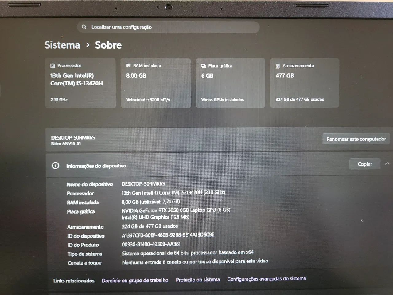 VENDO ACER NITRO V15 RTX 3050 I5 13H  - Foto 2