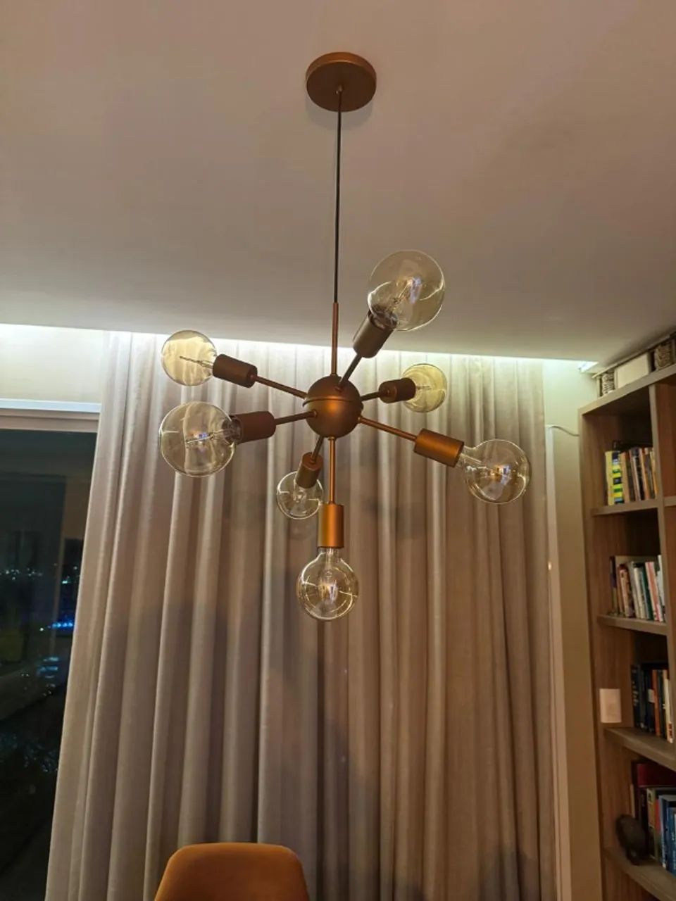 Lustre Sputnik 7 lâmpadas dourado - Foto 2