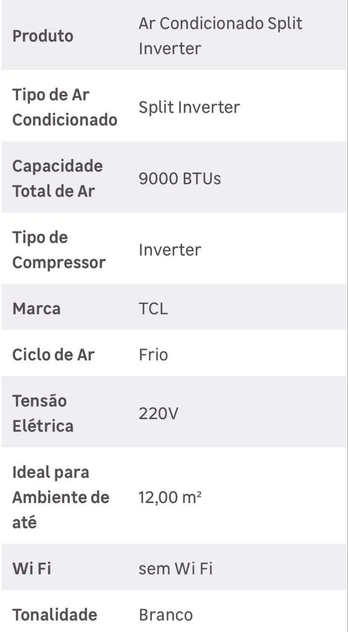 Ar Condicionado 9000 Btus Split TCL - Foto 2