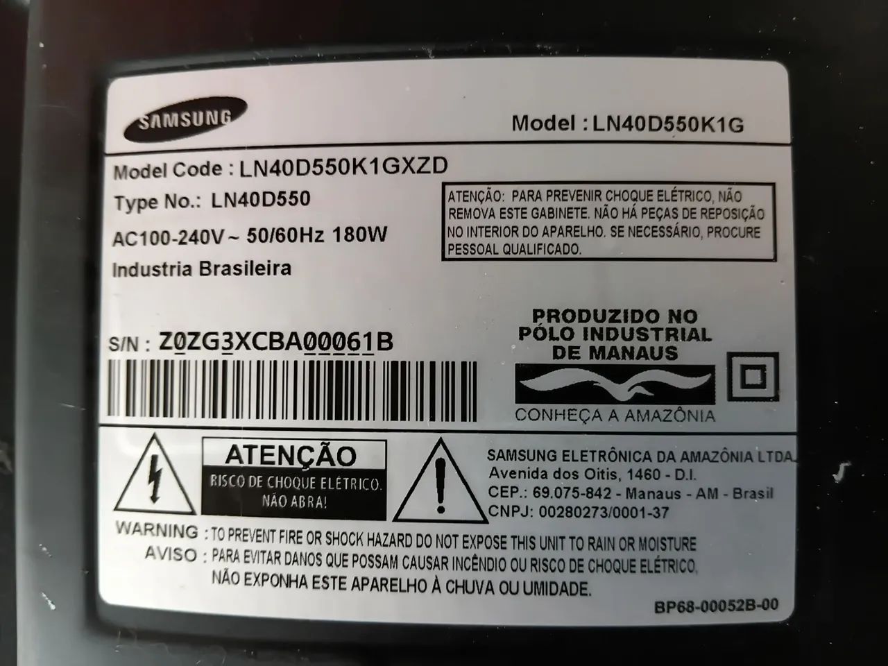 TV Samsung 40 Polegadas LN40D550K1GXZD com tela trincada! Está ligando. - Foto 5
