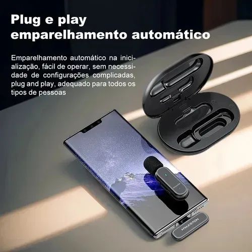 Microfone De Prender Sem Fio LIGHTING 2em1 H'MASTON - Foto 4