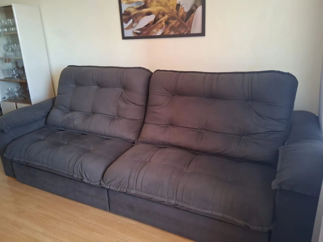 Sofá retrátil e reclinável 2,90 mts pouquíssimo uso - Foto 3
