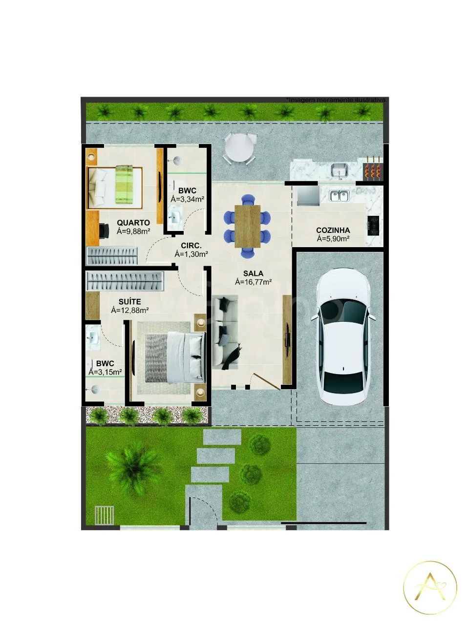 Casa em Forquilhas com 75,00 m2 - Foto 2