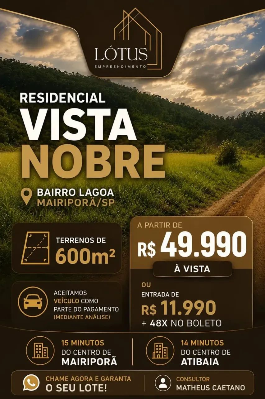 CONQUISTE SEU TERRENO EM MAIRIPORÃ HOJE!!!!