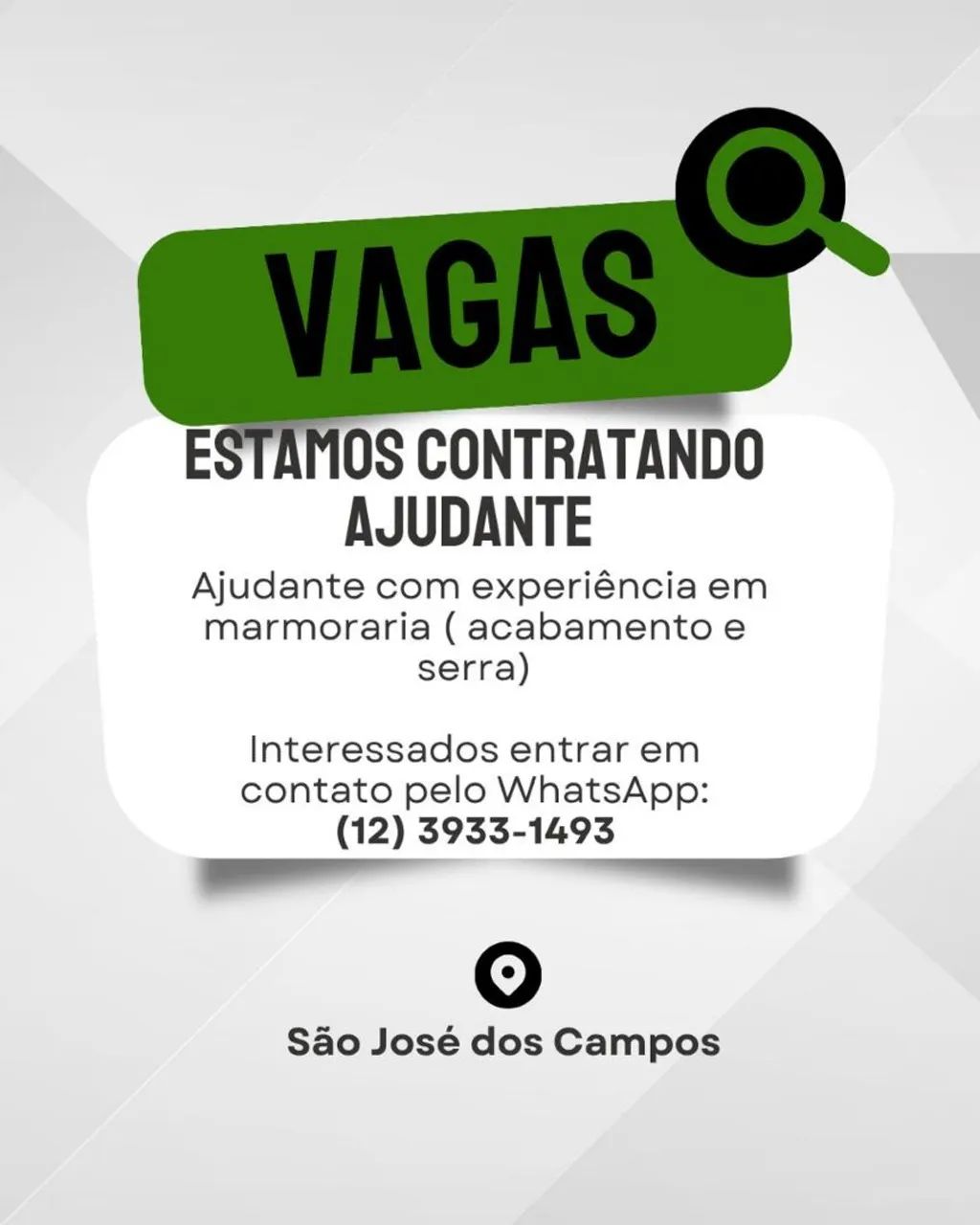 VAGA DE AJUDANTE 