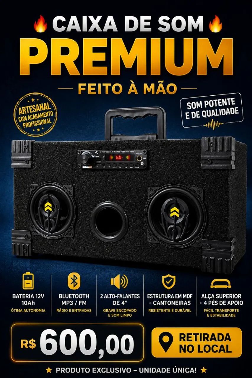 Caixa de som Premium caseira 
