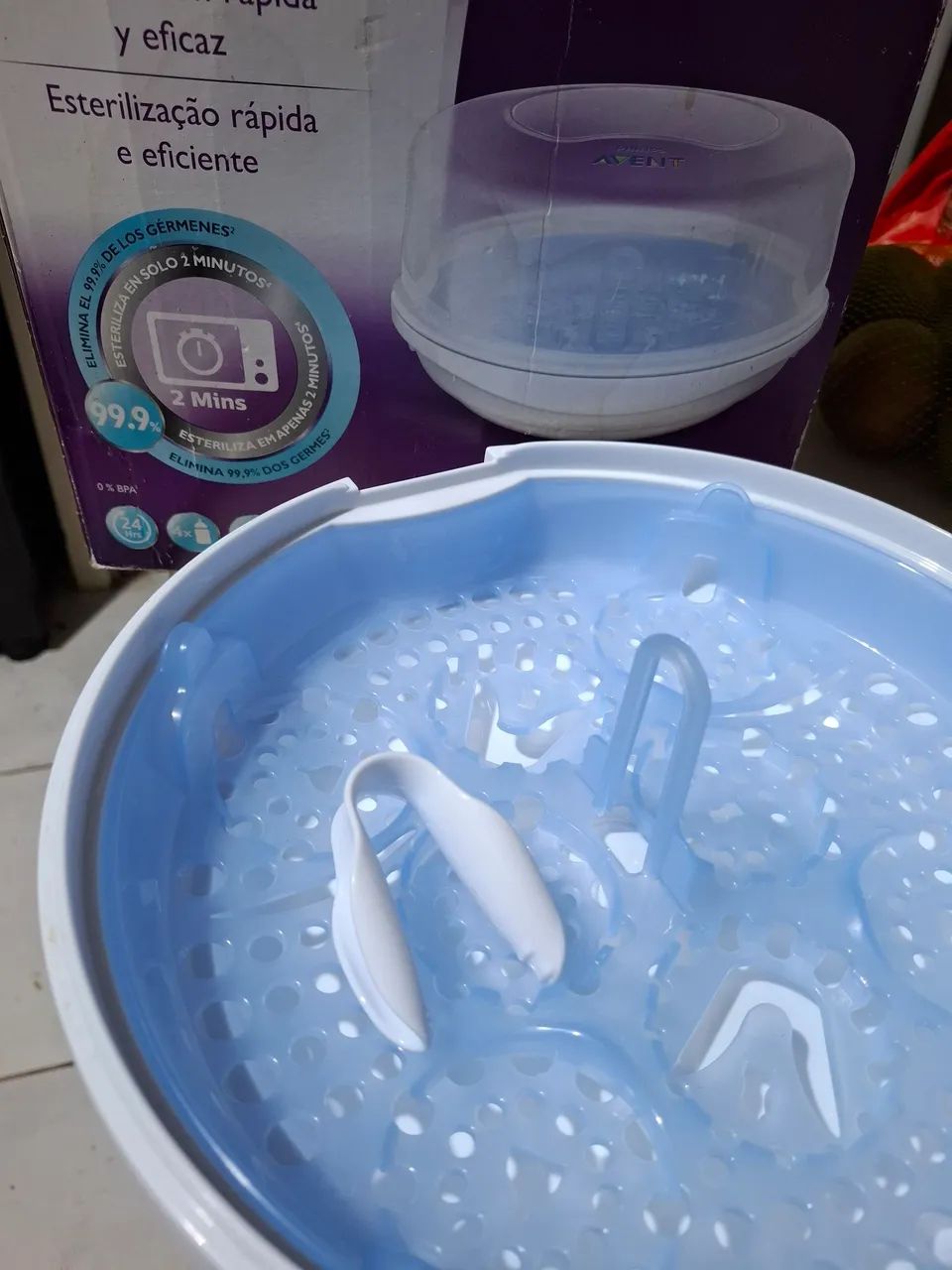 Esterilizador de micro-ondas para mamadeira e utensílios do bebê  - Foto 2