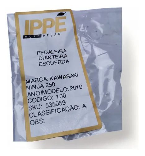 Pedaleira Dianteira Esquerda Kawasaki Ninja 250 2010 - Peças para