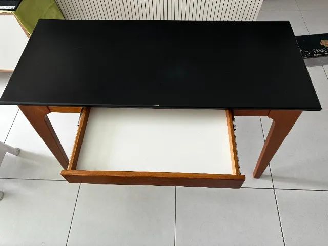 Mesa Escrivaninha Madeira 1 Gaveta Moderna - Foto 5